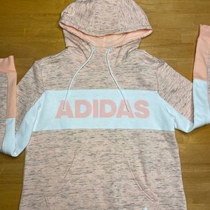 Pink and White Adidas sweatshirt
